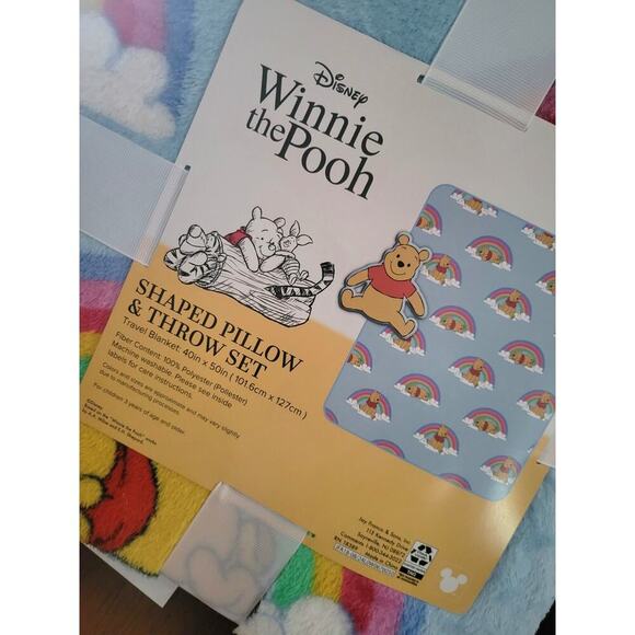 Disney Winnie The Pooh Shaped Pillow & Throw Set 40 x 50 NEW - Picture 2 of 6